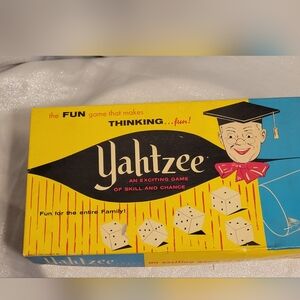 Vintage Yahtzee 1956 Dice Game Box Score Sheets Instructions E. S. Lowe Company